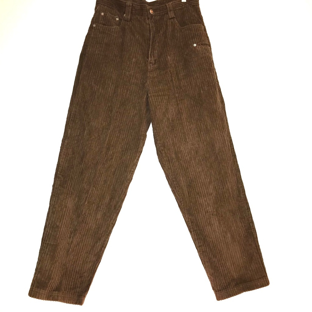Vintage Y2K Starwear Chocolate Brown Corduroy Pants wide wale corduroy 13/14